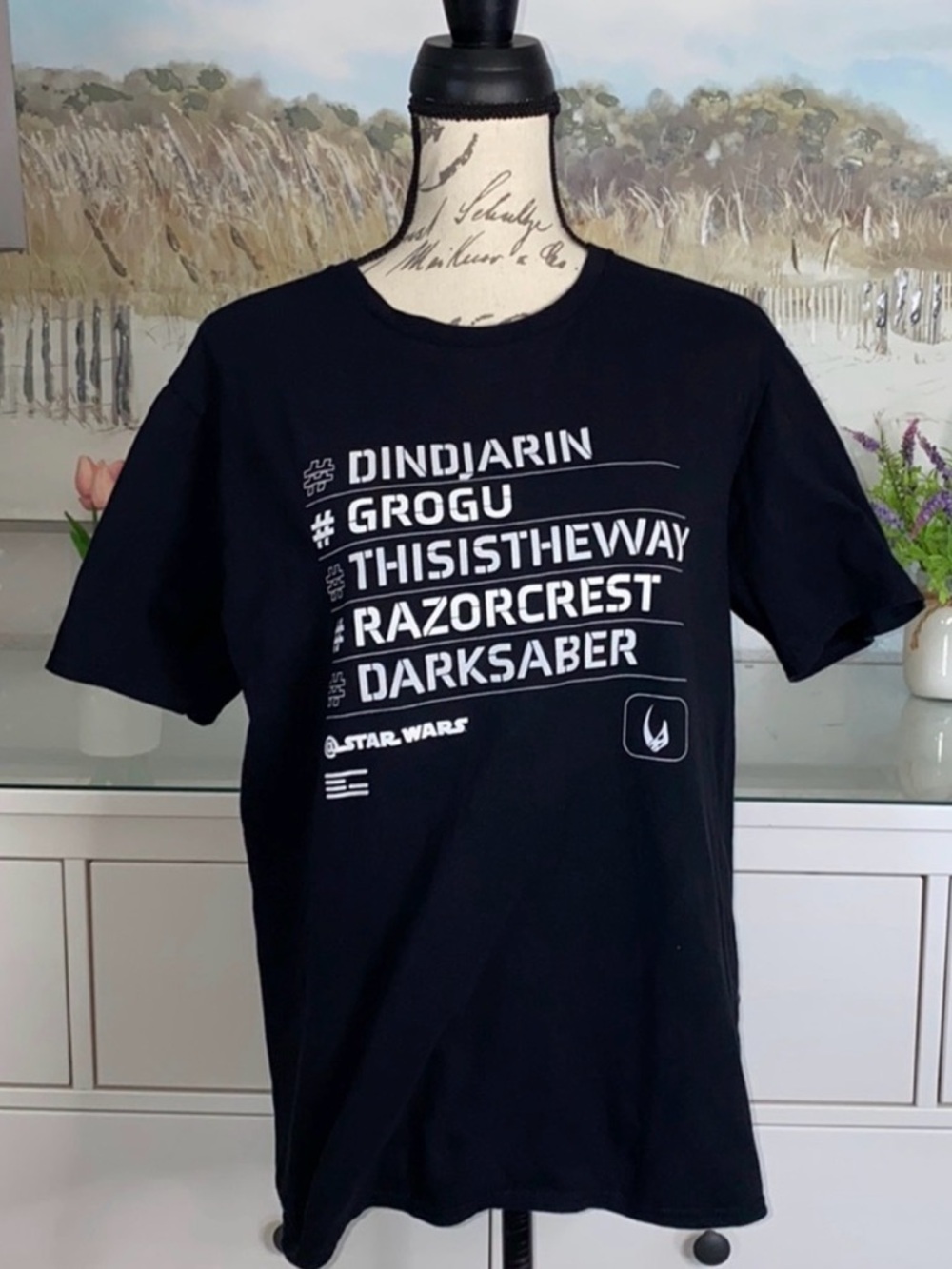 Star Wars Celebration Anaheim 2022 The Mandalorian Rare Black T-Shirt Size M
